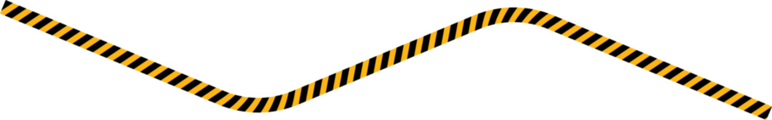 Zigzag line with rounded corners and diagonal yellow and black lines in a traffic sign.