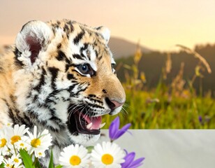 tiger in the grass