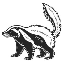 Vector illustration of zorilla coloring page black and white 