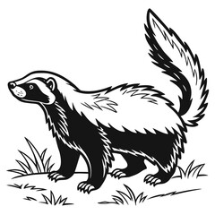 Vector illustration of zorilla coloring page black and white 