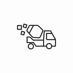 concrete mixer truck icon sign vector