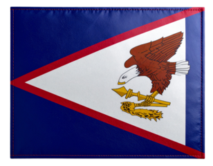 Title - Flat-Lay American Samoa Flag, Top-Down View with Clean Lines and Subtle Texture, isolated transparent background png