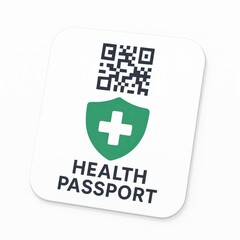Obraz premium Health passport with QR code signifying safety and verification in contemporary health management systems enhancing personal health security and trust in health compliance methods