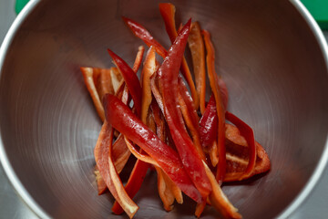Chef Preparing Colorful Vegan Salad Bowl and Olive Oil Drizzle Photography - Action Shot, Healthy Cooking - Professional Kitchen, Vegan, Sustainable Ingredients