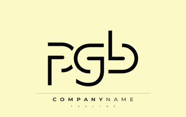 PGB abstract letter design. Modern Business Logo Design With Abstract Typography and Contemporary Style
