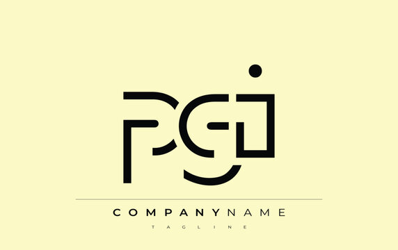 PGI abstract letter design. Modern Business Logo Design With Abstract Typography and Contemporary Style
