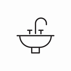 washing basin faucet icon sign vector