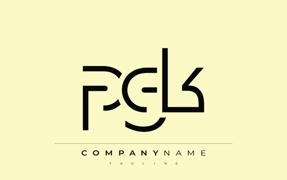 PGK abstract letter design. Modern Business Logo Design With Abstract Typography and Contemporary Style