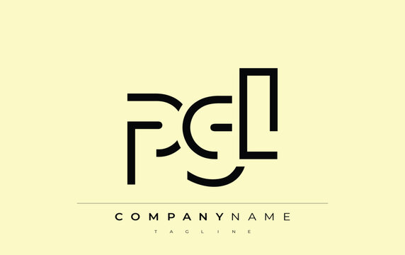 PGL abstract letter design. Modern Business Logo Design With Abstract Typography and Contemporary Style