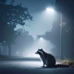 cat in the night
