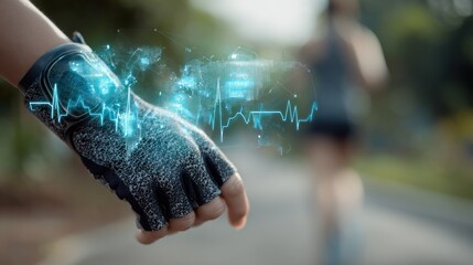 Hand in a glove with holographic health data