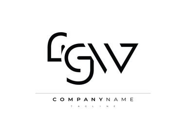 RGW abstract letter design. Modern Business Logo Design With Abstract Typography and Contemporary Style