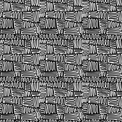 Minimal Squiggle Line Seamless Pattern &ndash; Black and White Abstract Design