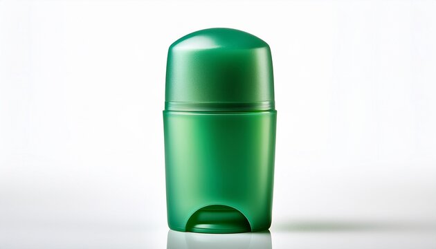 green deodorant stick on a white isolated background for personal care and hygiene