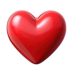 3d realistic red heart isolated on transparent background