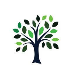 green tree in a vector