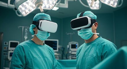 Surgeons Using Virtual Reality Headsets in Operating Room for Medical Training and Simulation to Enhance Surgical Skills