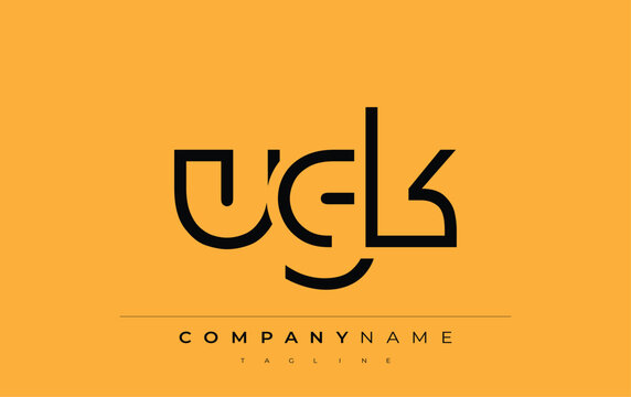 UGK abstract letter design. Modern Business Logo Design With Abstract Typography and Contemporary Style