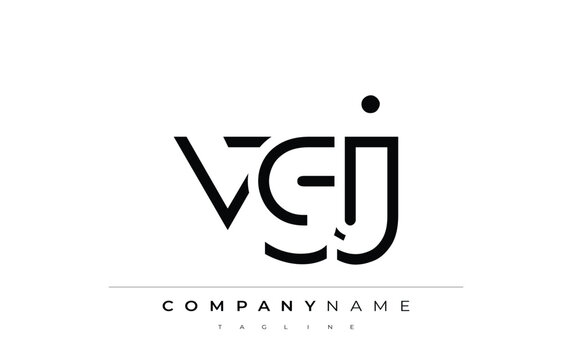 VGJ abstract letter design. Modern Business Logo Design With Abstract Typography and Contemporary Style
