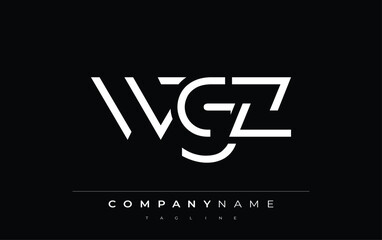 WGZ abstract letter design. Modern Business Logo Design With Abstract Typography and Contemporary Style