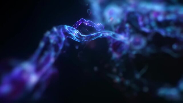 Dynamic infographic style footage illustrating sudden electrolyte spikes following cancer cell lysis with pulsating bright colored ions flowing through vessels.