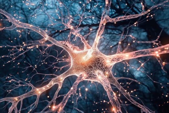 Abstract neural network visualization - Powered by Adobe