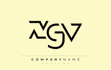 XGV abstract letter design. Modern Business Logo Design With Abstract Typography and Contemporary Style