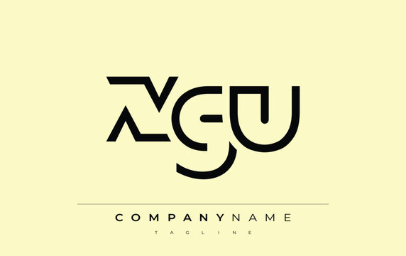 XGU abstract letter design. Modern Business Logo Design With Abstract Typography and Contemporary Style