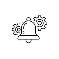 Fototapeta premium Notification Settings Customization Alert Bell with Gears Maintenance Adjustments Preferences