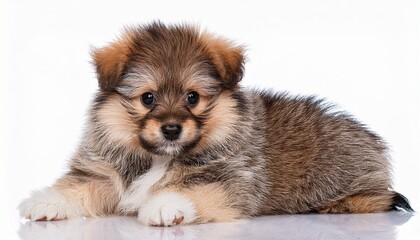 cute fluffy puppy isolated on transparent background
