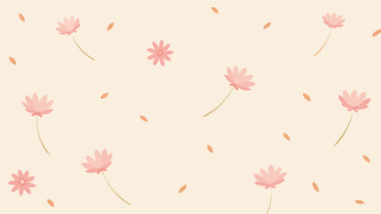 Elegant blush wildflower pattern on a creamy background for decorative design purposes