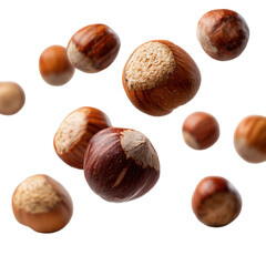 Falling Hazelnuts Delicious and Appetising Close-up Shot of Roasted