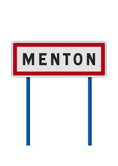Panneau d'entrée de la ville de Menton (Alpes Maritimes) en vectoriel