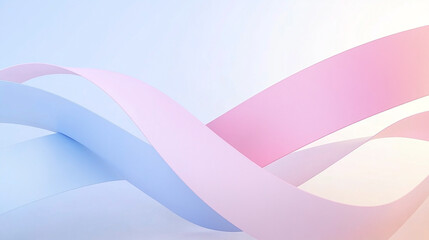 Abstract flowing ribbons in soft pastel colors creating a serene background