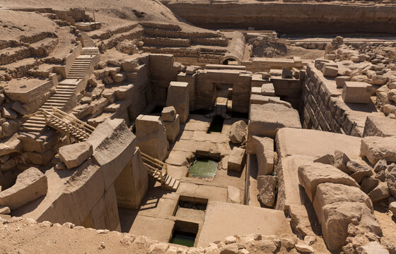 The Osireion at the rear of the temple of Seti I at Abydos.