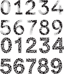 Vector art of collection of numbers from zero to nine, isolated on white background