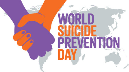 World Suicide Prevention Day: Hands clasped over a world map, symbolizing global support