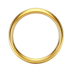 Gold Ring Frame Flat View in Pure White Background

