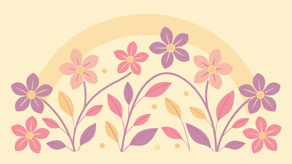 Pastel floral arrangement with rainbow design and soft color palette perfect for spring