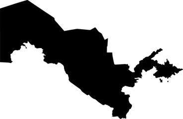 Uzbekistan map (Mercator projection)