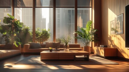 Sunlit modern living room
