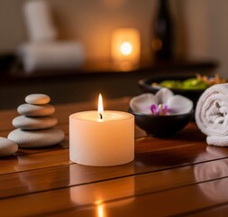 candles and stones