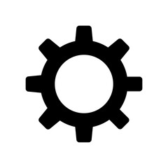Black gear wheel icon on white background. Gear or settings wheel. option vector illustration
