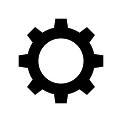 Black gear wheel icon on white background. Gear or settings wheel. option vector illustration