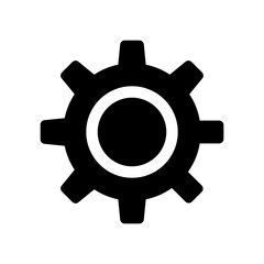 Black gear wheel icon on white background. Gear or settings wheel. option vector illustration