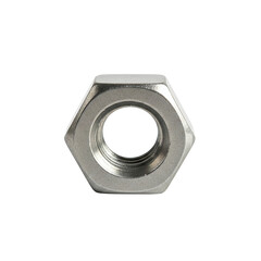 Single metal hex nut isolated