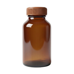  Empty amber glass medicine bottle