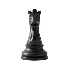Black knight chess piece isolated