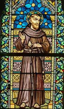 Stained Glass &ndash; Saint Francis of Assisi, Rochefort Church, Belgium