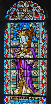 Stained Glass &ndash; Saint Helena Holding the Cross, Rochefort Church, Belgium
